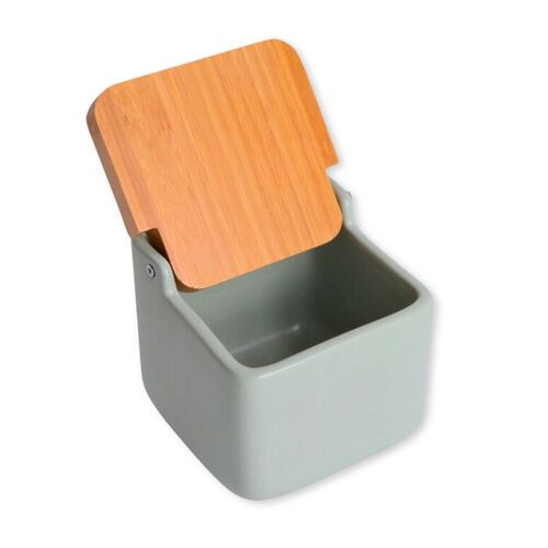 Salero de cocina con tapa bambÃº SQUARE - sage mate