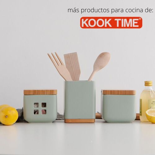 Salero de cocina con tapa bambÃº SQUARE - sage mate