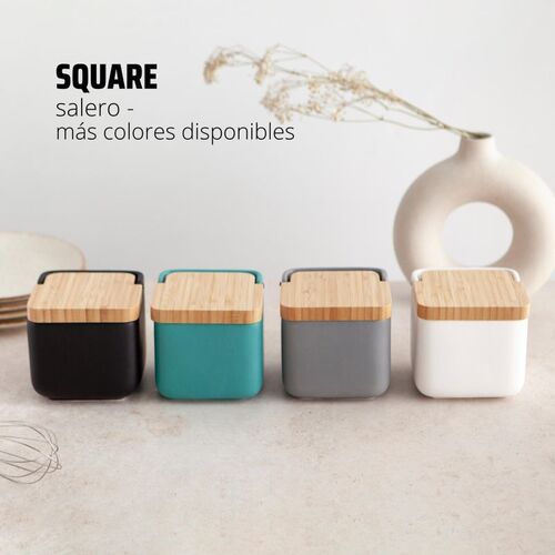 Salero de cocina con tapa bambÃº SQUARE - sage mate