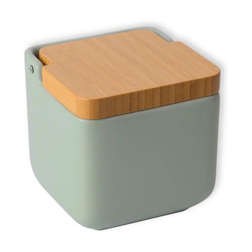 Salero de cocina con tapa bambÃº SQUARE - sage mate