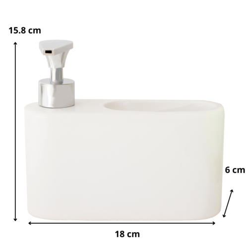 Dosificador de jabón para cocina de cerámica - blanco
